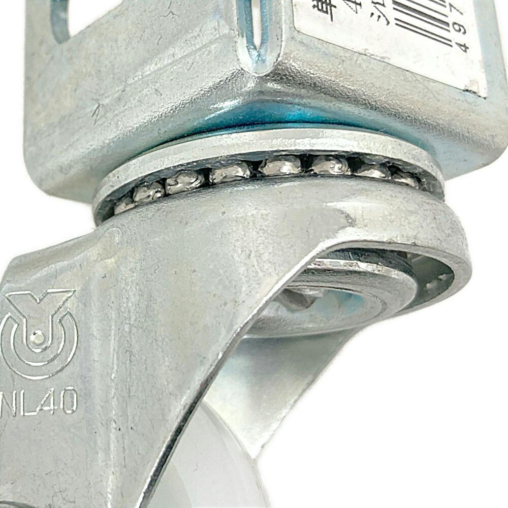 キタジマ キャスター単輪 カラーアングル用 ホワイト 40mm | スチール