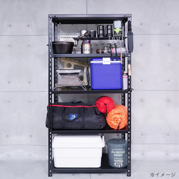 【送料無料】キタジマ カラースチール棚 黒 5段 N875【別送品】