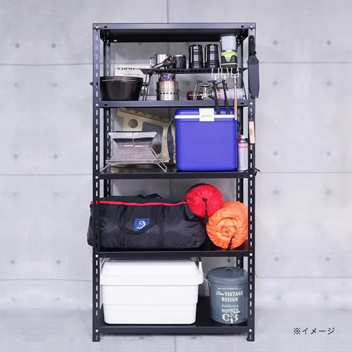 【送料無料】キタジマ カラースチール棚 黒 5段 N1500【別送品】