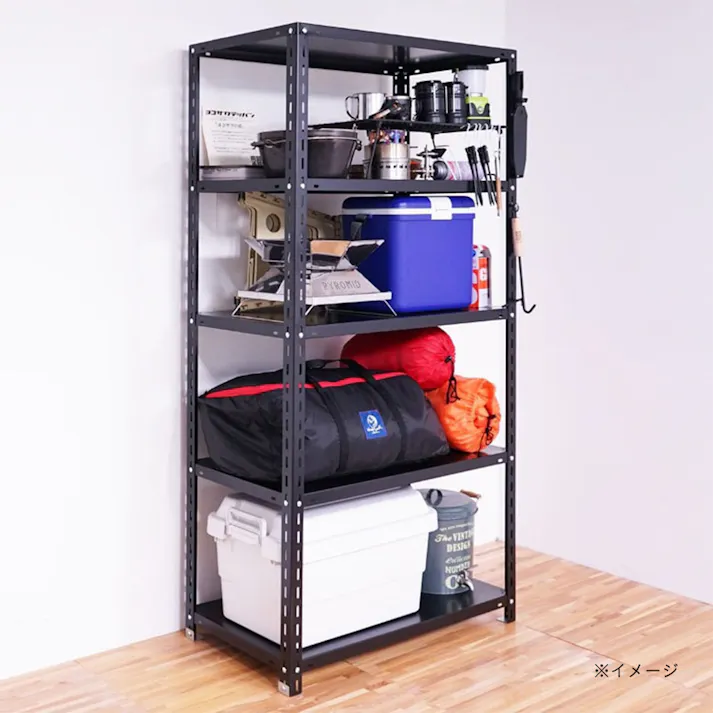 【送料無料】キタジマ カラースチール棚 黒 5段 N1500【別送品】