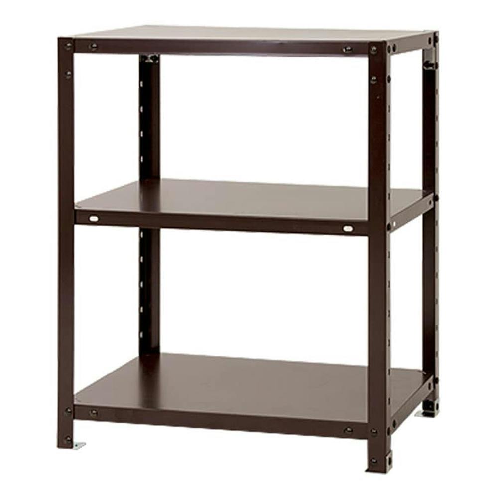 廃盤品スチールラック 黒/ブラウン スチールラック スマートラック NSTR236 ブラウン 3段【別送品】(販売