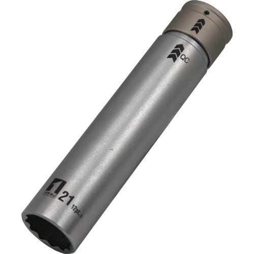 【CAINZ-DASH】イチネンアクセス　ツール事業部 ＱＣソケット　シングル　２１ｍｍスーパーロング　１２角　ＩＭ－４Ｗ２１ＳＬ－１２Ｋ 19815【別送品】