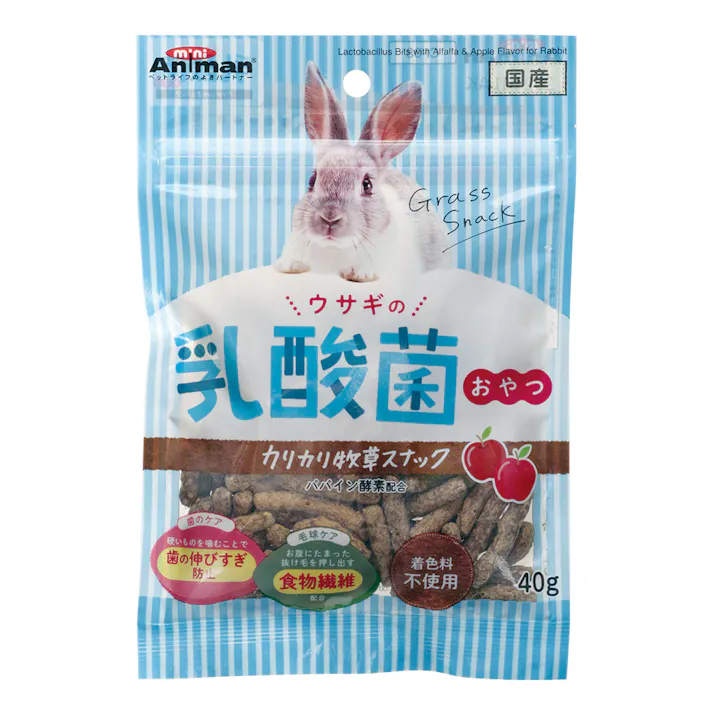 ウサギの乳酸菌おやつ カリカリ牧草スナック 40g