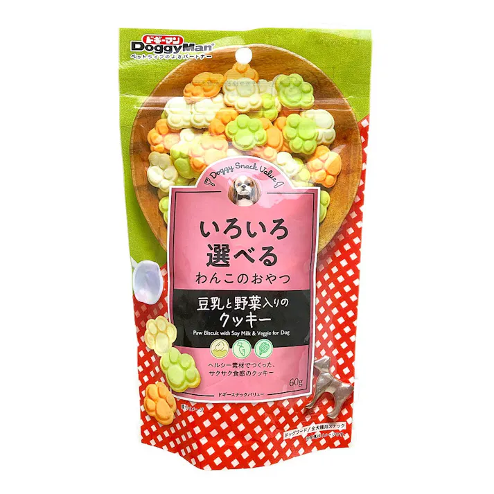 ドギーマンハヤシ ドギースナック バリュー 豆乳と野菜入りのクッキー 60g