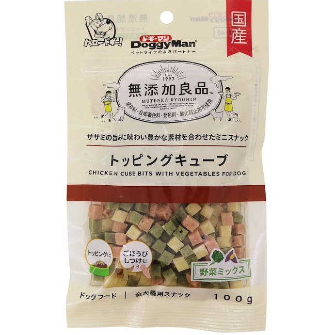 ドギーマン 無添加良品 トッピングキューブ 野菜ミックス 100g