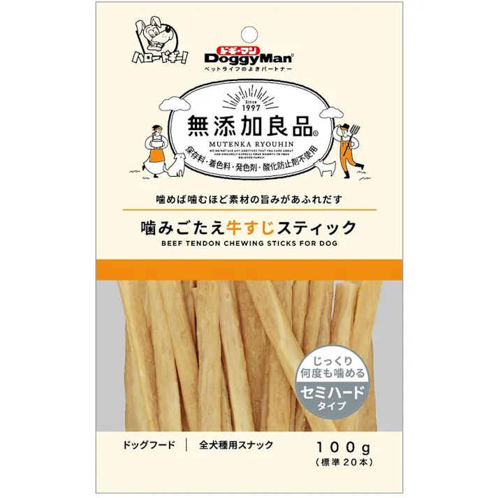 ドギーマン 無添加良品 噛みごたえ牛すじスティック 100g