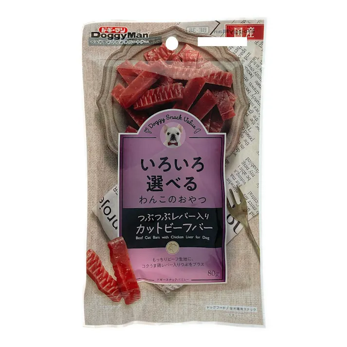 ドギーマンハヤシ ドギースナック バリュー つぶつぶレバー入りカットビーフバー 80g