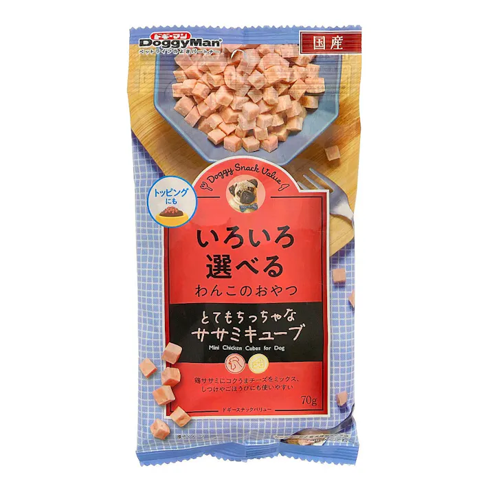 ドギーマンハヤシ ドギースナックバリュー とてもちっちゃなササミキューブ しっとり 70g