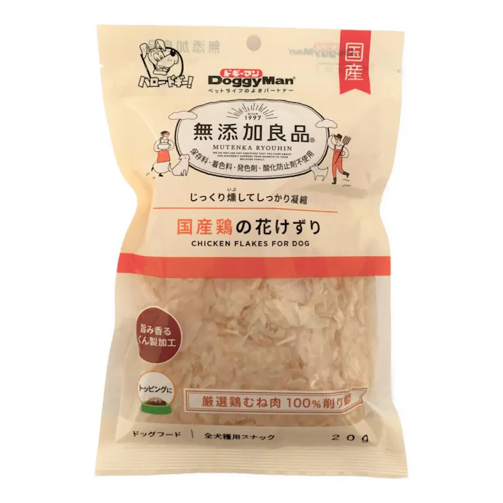 ドギーマン 無添加良品 国産鶏の花けずり 全犬種用スナック 20g