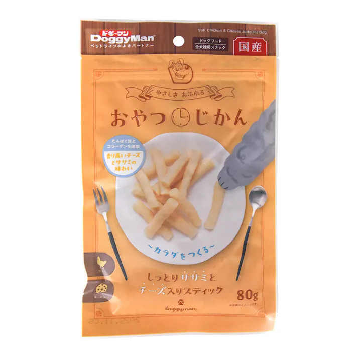 おやつじかん しっとりササミとチーズ入りスティック 80g