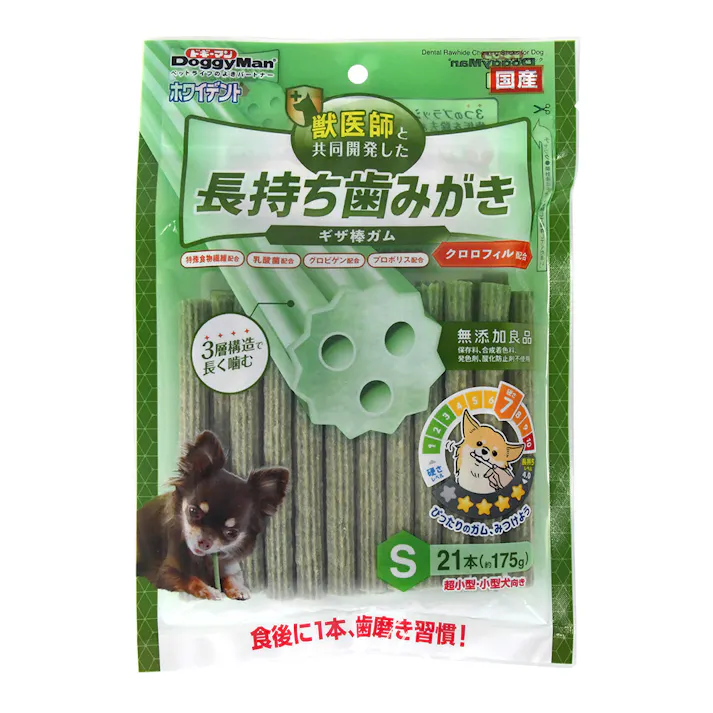ホワイデント 長持ち歯みがき ギザ棒ガム クロロフィル配合 S 21本