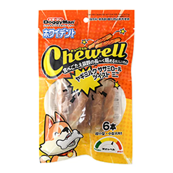 チューウェル ヤギミルクササミロール ツイスト ミニ 6本