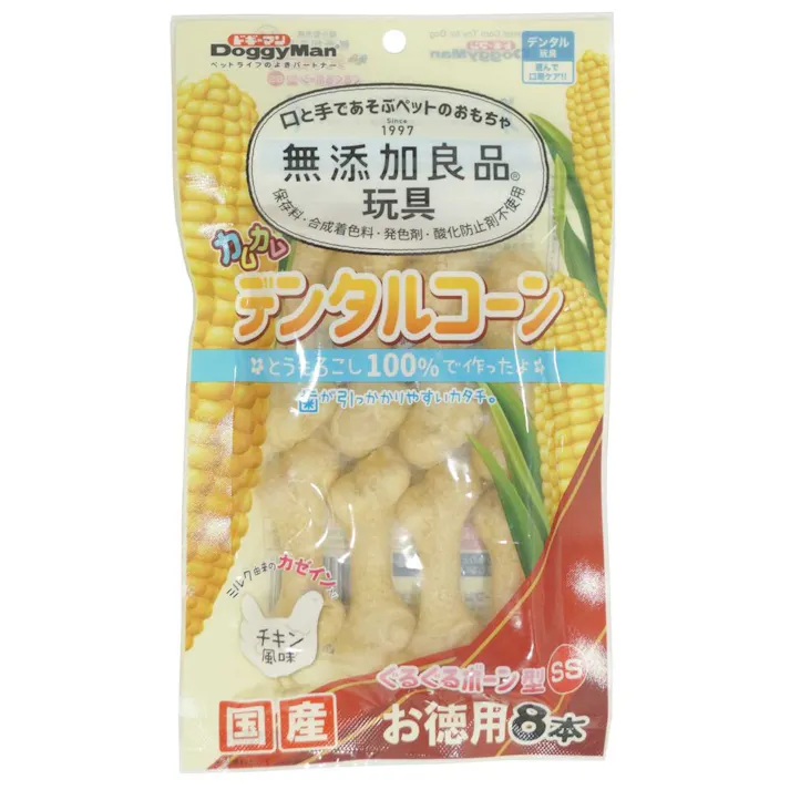 ドギーマン 無添加良品 玩具 カムカムデンタルコーン チキン風味 SS お徳用8本