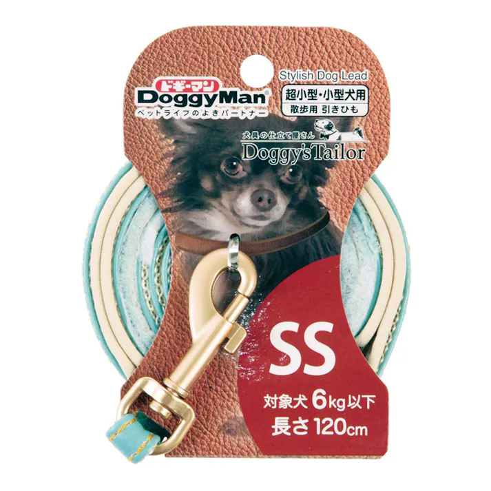 ドギーズテーラー ドックリードSSレザーLブルー