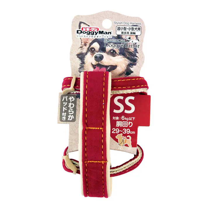 ドギーズテーラー ドックハーネスSSスエードレッド