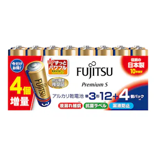 富士通 アルカリ乾電池 単3形 1.5V 16本 PremiumS LR6PS