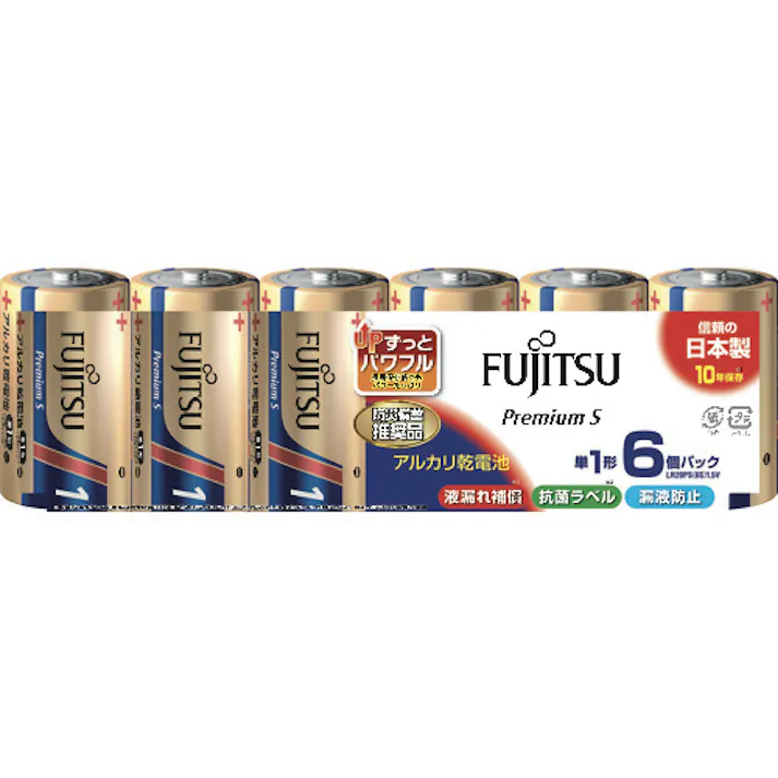 【CAINZ-DASH】FDK アルカリ乾電池単1 PremiumS (6本入) LR20PS(6S)【別送品】