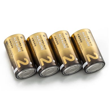 カインズオリジナル アルカリ乾電池 単2形×4本パック LR14(4S)CH2(販売終了)