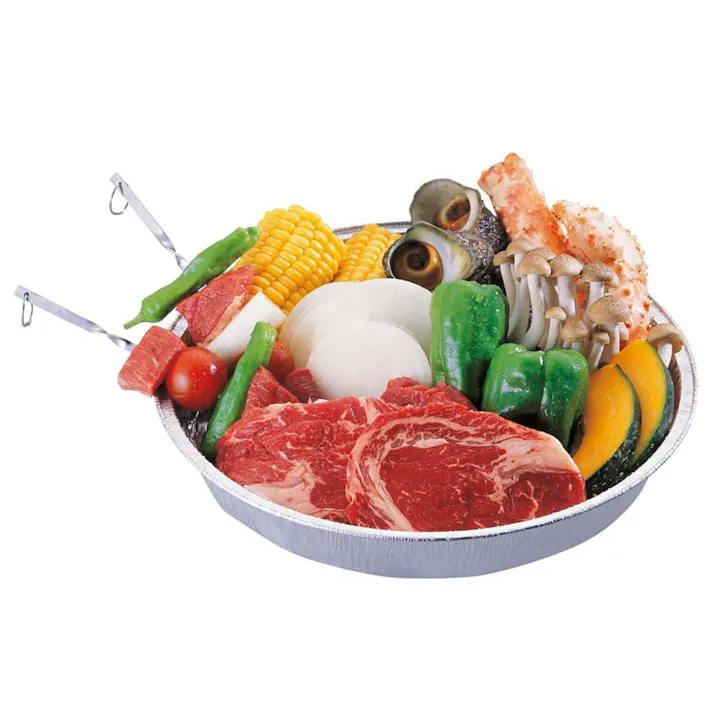 キャプテンスタッグ CAPTAIN STAG アルミ バーベキュー深型プレート28.5cm 2枚組 M-6656(販売終了)