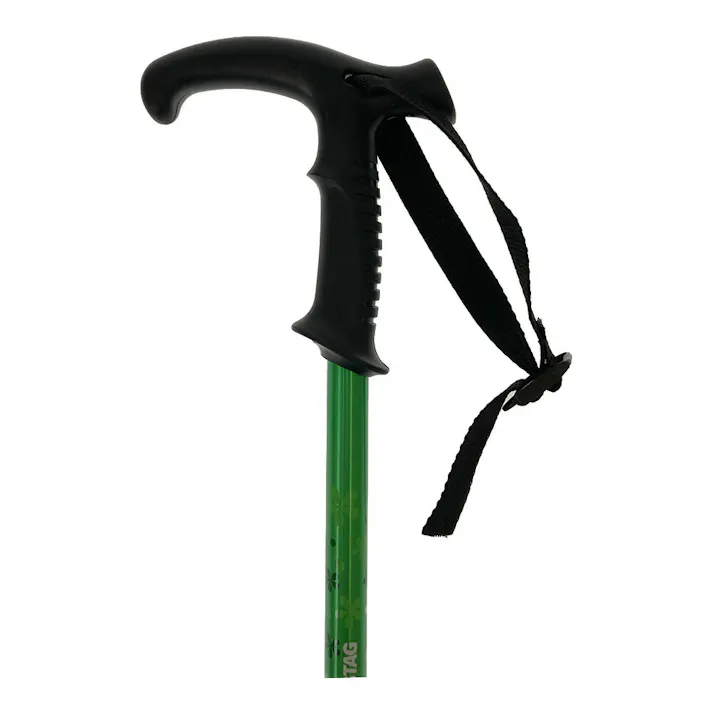 キャプテンスタッグ CAPTAIN STAG トレッキングステッキ 3段スライド式 グリーン フラワー M-9854