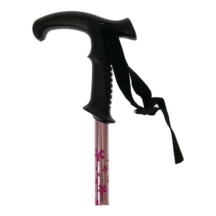 キャプテンスタッグ CAPTAIN STAG トレッキングステッキ 3段スライド式 ピンクフラワー M-9858