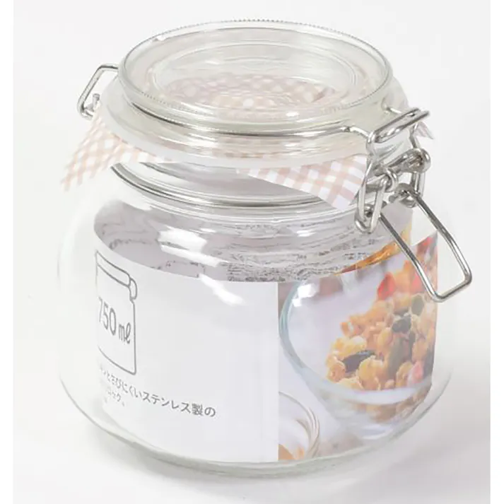 ガラス製角型保存びん 750ml L7913