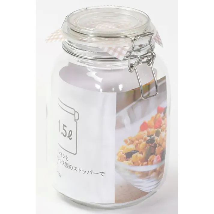ガラス製角型保存びん 1.5L L7915