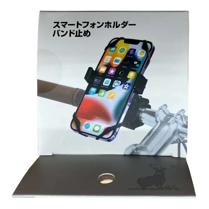 キャプテンスタッグ CAPTAIN STAG スマートフォンホルダー バンド止め 360度回転 対応φ15~30mm Y-5008