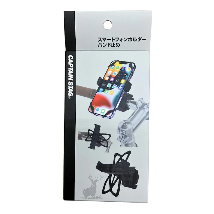 キャプテンスタッグ CAPTAIN STAG スマートフォンホルダー バンド止め 360度回転 対応φ15~30mm Y-5008