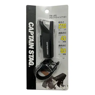 キャプテンスタッグ CAPTAIN STAG 1W LEDフロントライト 7181 ブラック Y-5014