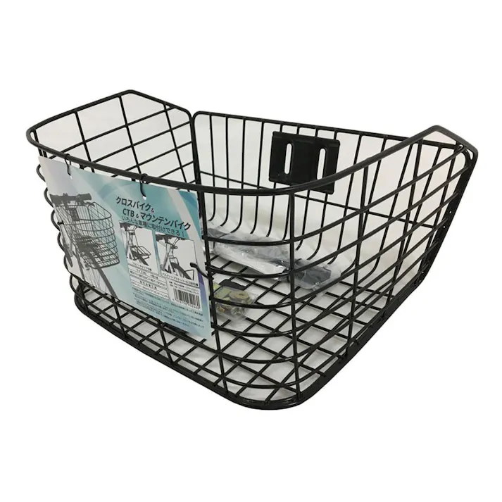キャプテンスタッグ CAPTAIN STAG ワイヤーバスケット 前用 D型 フロントキャリア対応 ブラック Y-5246