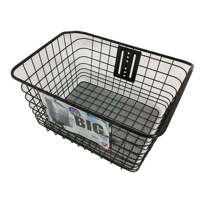 キャプテンスタッグ CAPTAIN STAG ワイヤーバスケット 前用 角型 BIG ブラック Y-5247