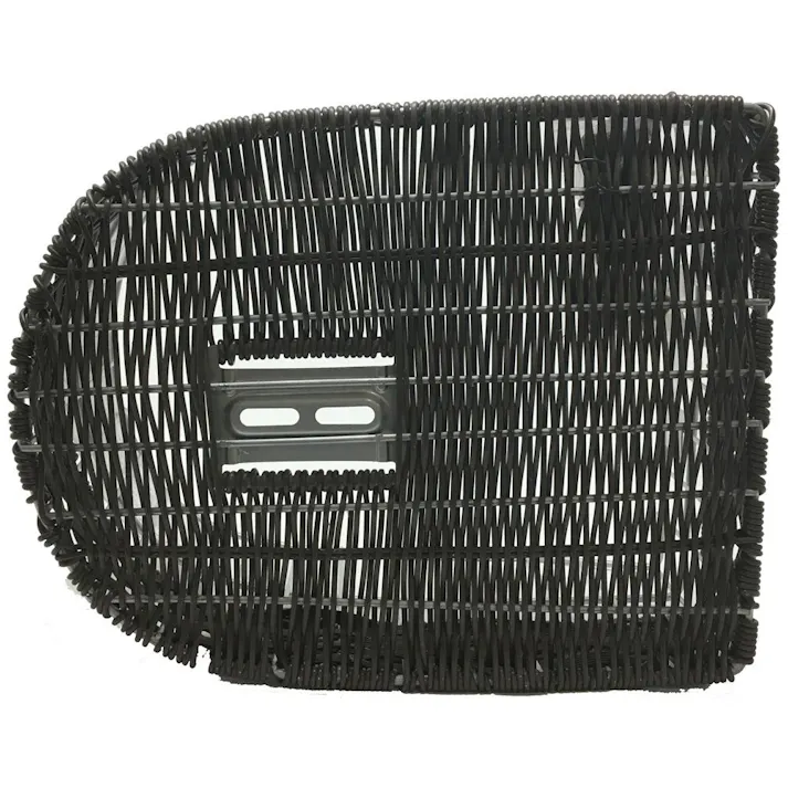 キャプテンスタッグ CAPTAIN STAG フロント 平編ワイヤーバスケット D型 スリム シルバー/ブラウン Y-5252