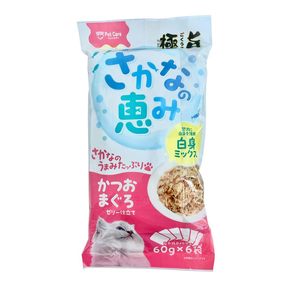さかなの恵み 白身MIX かつお・まぐろ ゼリー仕立て 6個P 猫用ウェットフード(パウチ) さかなの恵み 白身MIX かつお・まぐろ ゼリー仕立て 6個P 猫用ウェットフード(パウチ)