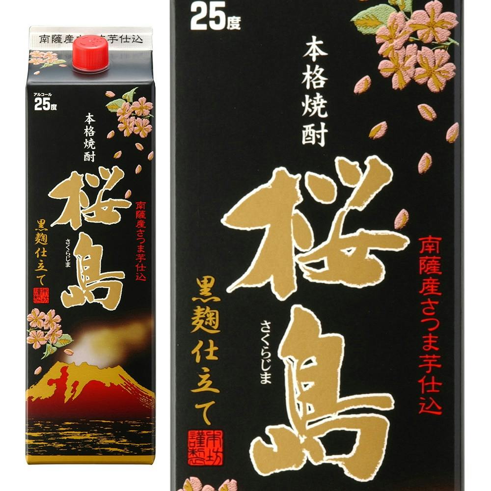 黒麹仕立て 桜島 芋 25度 パック 1800ml 芋焼酎 黒麹仕立て 桜島 芋 25度 パック 1800ml 芋焼酎