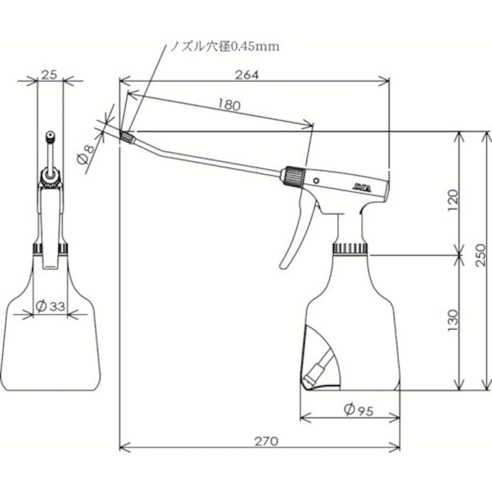 【CAINZ-DASH】フルプラ スプレー容器　ダイヤスプレーロングピストル　レッド　５００ｍｌ 530-11【別送品】