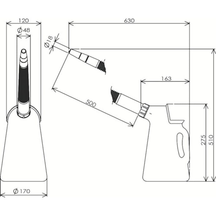 【CAINZ-DASH】フルプラ ポリジョッキロングノズル３リッター　ノズル長５００ｍｍ 3230【別送品】