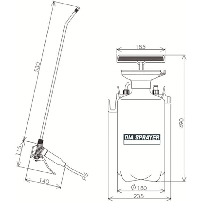 【CAINZ-DASH】フルプラ プレッシャー式噴霧器　５リッター　剥離剤用 5501【別送品】