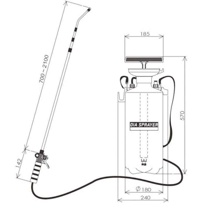 【CAINZ-DASH】フルプラ ダイヤスプレープレッシャー式噴霧器７Ｌ 7710【別送品】