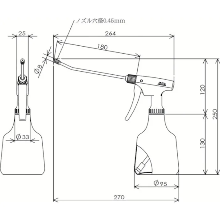 【CAINZ-DASH】フルプラ スプレー容器 ダイヤスプレー ロングピストル グリーン 500ml 530-12【別送品】