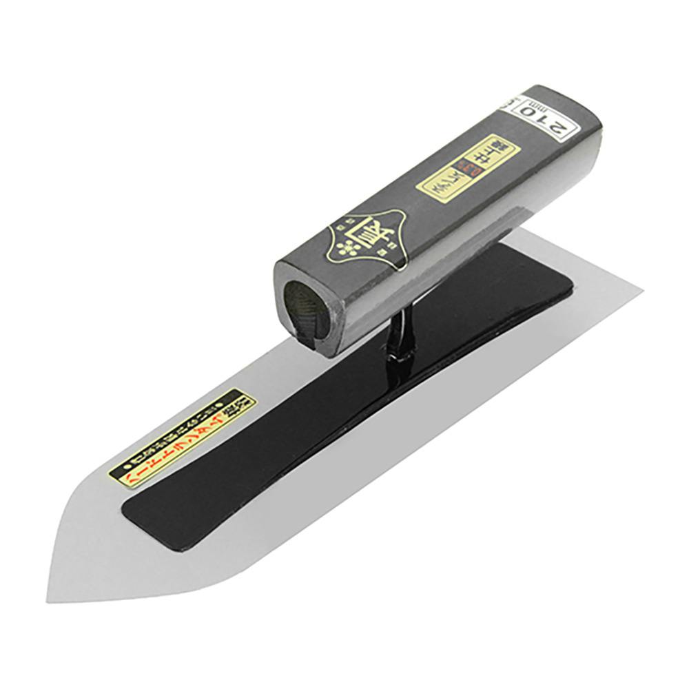 金長 仕上鏝ステン 黒塗角柄 板厚0.3mm 長さ210mm