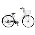 【自転車】《ホダカ》26型軽快車 リブレットホーム 外装6段 266-D ホワイト(販売終了)