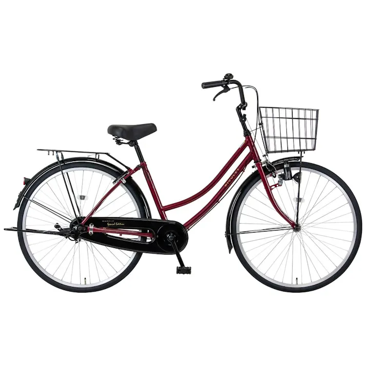 【自転車】マルクル MARCLE 軽快車 リブレットホーム シングルF 26インチ ダークレッド