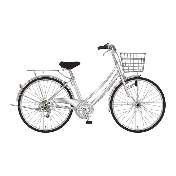 【自転車】マルクル MARCLE 軽快車 NICHIJO EX 27インチ 外装6段 シルバー