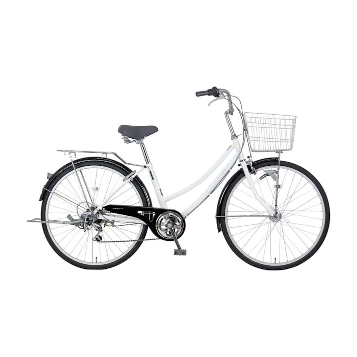 【自転車】25年モデル マルクル MARCLE 軽快車 NICHIJO 26インチ 外装6段 ホワイト