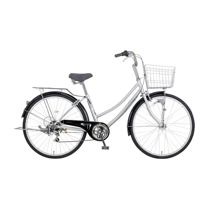 【自転車】25年モデル マルクル MARCLE 軽快車 NICHIJO 26インチ 外装6段 シルバー