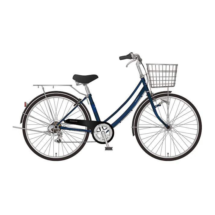 【自転車】25年モデル マルクル MARCLE 軽快車 NICHIJO 27インチ 外装6段 ダークブルー