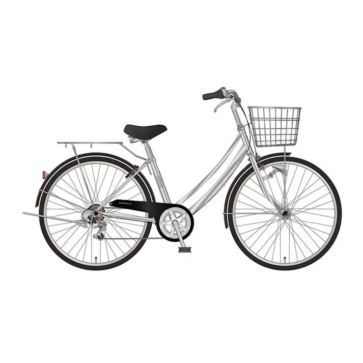【自転車】25年モデル マルクル MARCLE 軽快車 NICHIJO 27インチ 外装6段 シルバー
