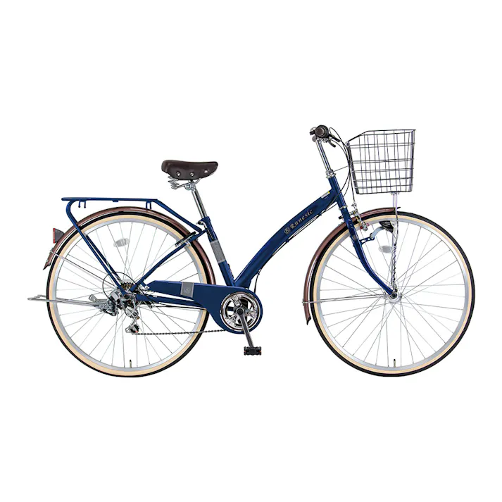 【自転車】26年モデル marukin自転車 シティ車 ルネシック 276H 27インチ 外装6段 ダークブルー