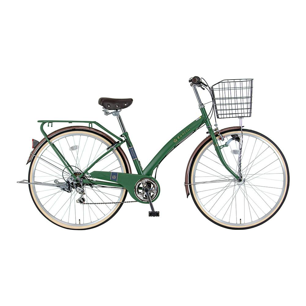 【自転車】26年モデル marukin自転車 シティ車 ルネシック 276H 27インチ 外装6段 ダークグリーン
